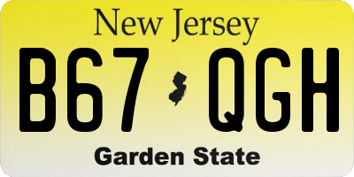 NJ license plate B67QGH