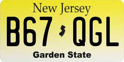 NJ license plate B67QGL