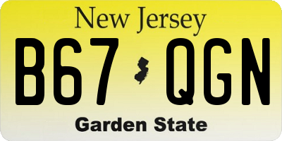 NJ license plate B67QGN