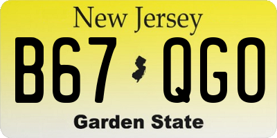 NJ license plate B67QGO