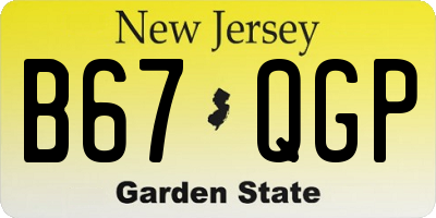 NJ license plate B67QGP