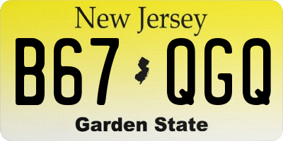 NJ license plate B67QGQ