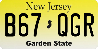 NJ license plate B67QGR