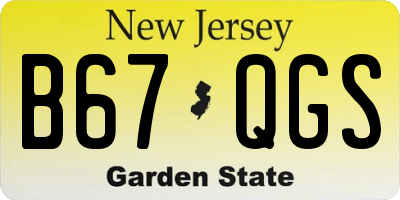 NJ license plate B67QGS