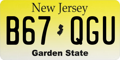 NJ license plate B67QGU
