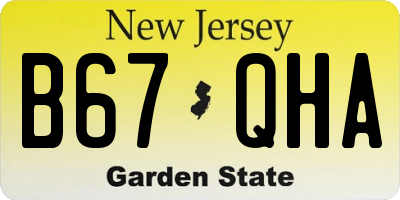 NJ license plate B67QHA