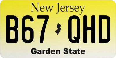 NJ license plate B67QHD