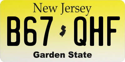 NJ license plate B67QHF
