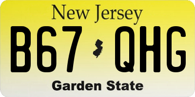 NJ license plate B67QHG