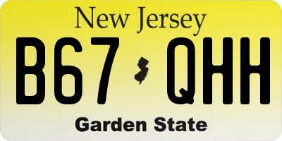 NJ license plate B67QHH