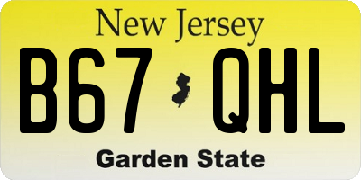 NJ license plate B67QHL