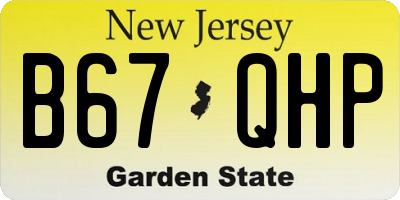 NJ license plate B67QHP