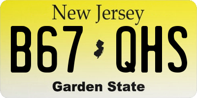 NJ license plate B67QHS