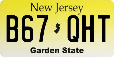NJ license plate B67QHT