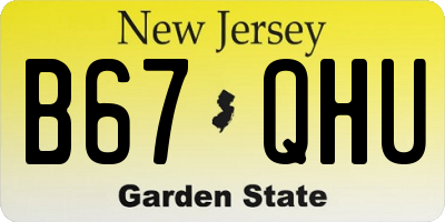 NJ license plate B67QHU