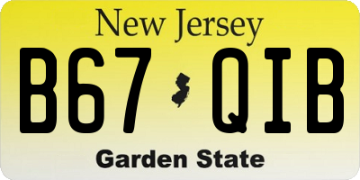 NJ license plate B67QIB