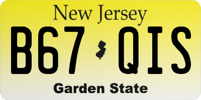 NJ license plate B67QIS