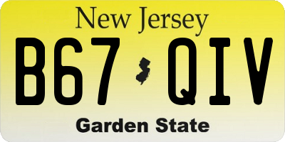 NJ license plate B67QIV