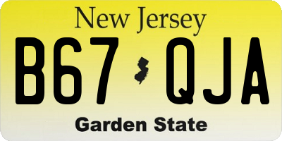 NJ license plate B67QJA