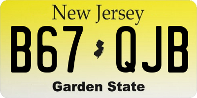 NJ license plate B67QJB