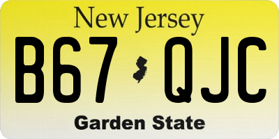 NJ license plate B67QJC