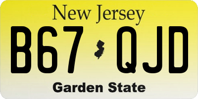 NJ license plate B67QJD