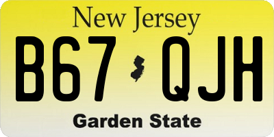 NJ license plate B67QJH