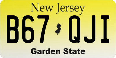 NJ license plate B67QJI