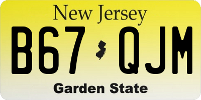 NJ license plate B67QJM