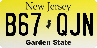 NJ license plate B67QJN