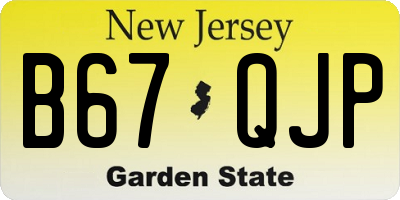 NJ license plate B67QJP