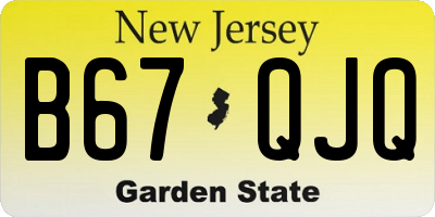 NJ license plate B67QJQ
