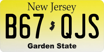 NJ license plate B67QJS