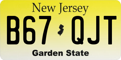 NJ license plate B67QJT