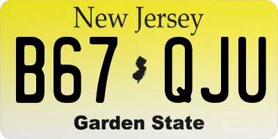 NJ license plate B67QJU