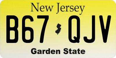 NJ license plate B67QJV