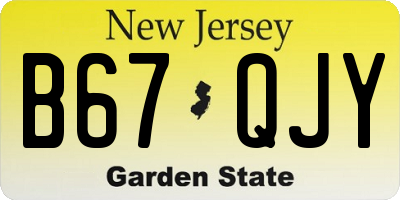NJ license plate B67QJY