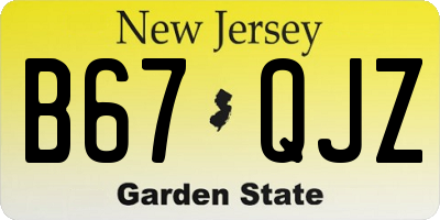 NJ license plate B67QJZ