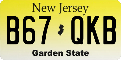 NJ license plate B67QKB