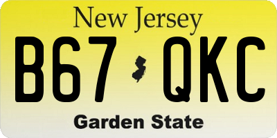 NJ license plate B67QKC