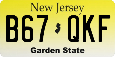 NJ license plate B67QKF