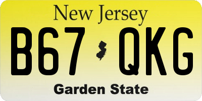 NJ license plate B67QKG