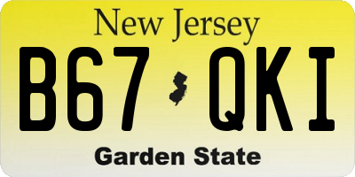 NJ license plate B67QKI