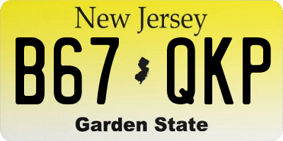 NJ license plate B67QKP