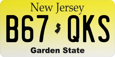 NJ license plate B67QKS