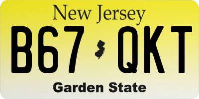 NJ license plate B67QKT