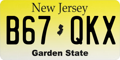 NJ license plate B67QKX