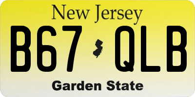 NJ license plate B67QLB