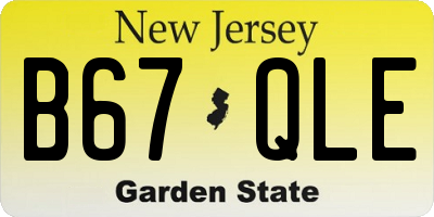 NJ license plate B67QLE