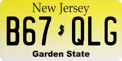 NJ license plate B67QLG